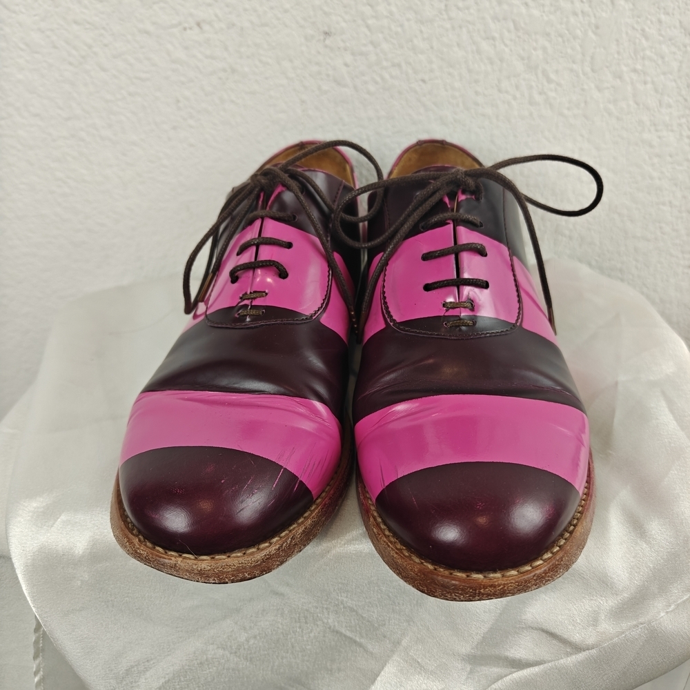 The Office of Angela Scott Colorblock Leather Oxford Shoes Sz 37 (US 6.5) Preppy - Picture 10 of 16